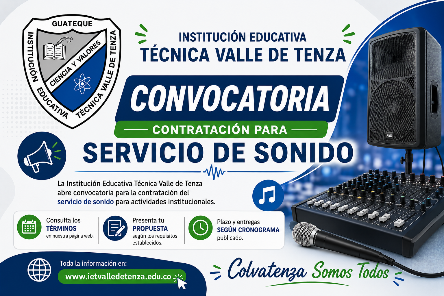 Convocatoria contratación de Servicio de Sonido