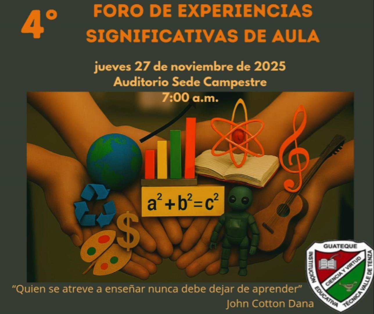 Invitación 4° Foro de Experiencias Singnificativas de Aula